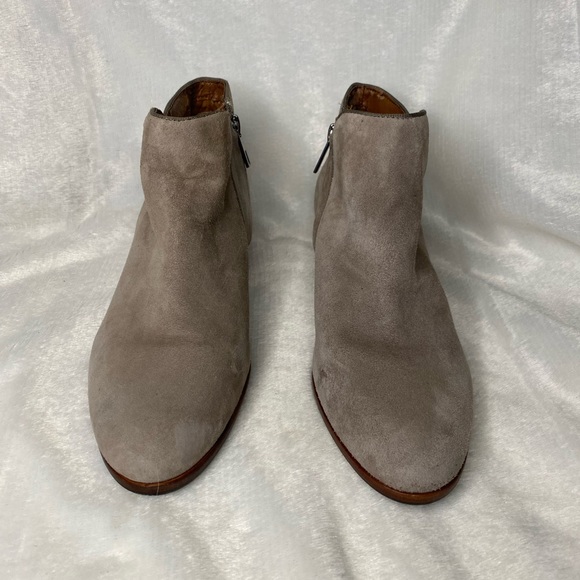 Sam Edelman Taupe Suede Leather Ankle Booties Size 8.5 - Picture 2 of 9